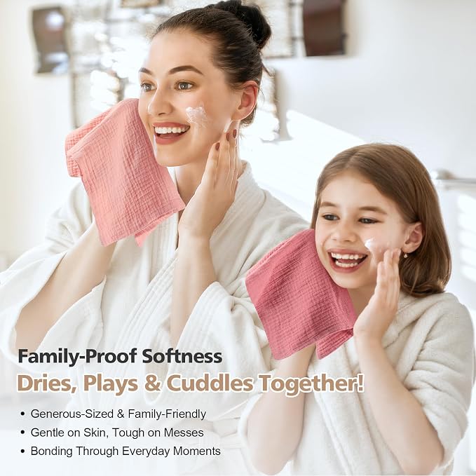 MUKIN Baby Washcloths, Muslin Burp Cloths Towels - Image 4