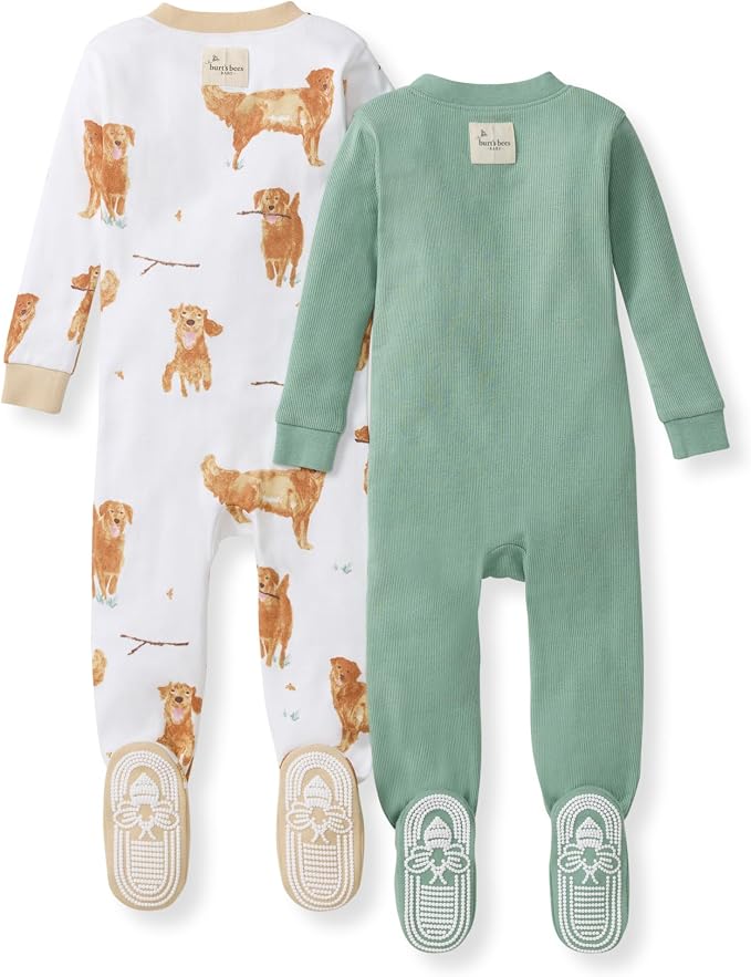 Burt's Bees Baby Boys Organic Cotton, Snug Fit Footed Sleeper Pajamas | - Image 2