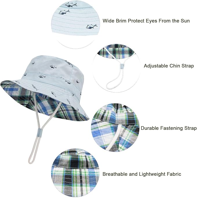 Komorebi Toddler Sun Hat UPF 50+ Kids Beach Bucket Hats Boys Girls 0-8Y | Cute - Image 4