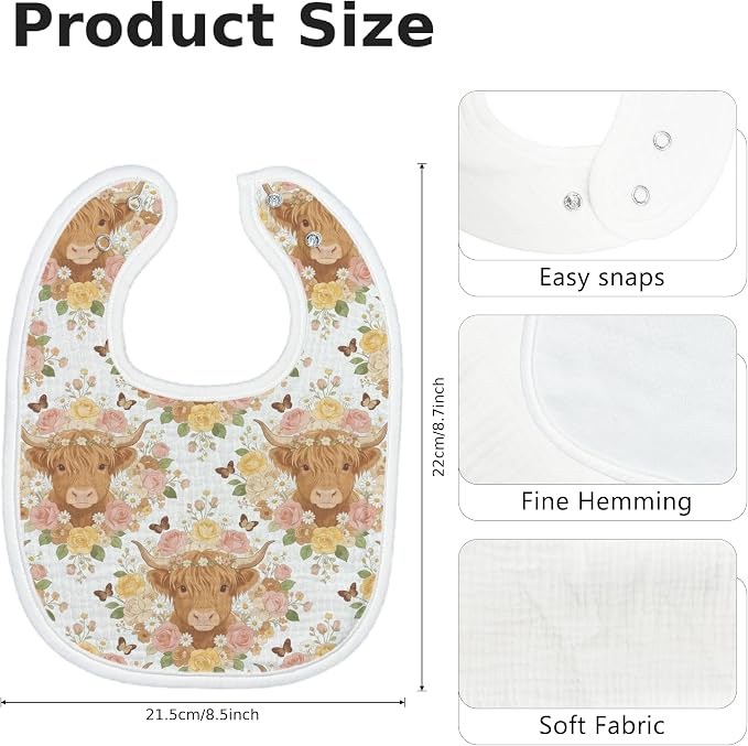Baby Bibs for Baby Boys Girls 6-Pack - Image 2