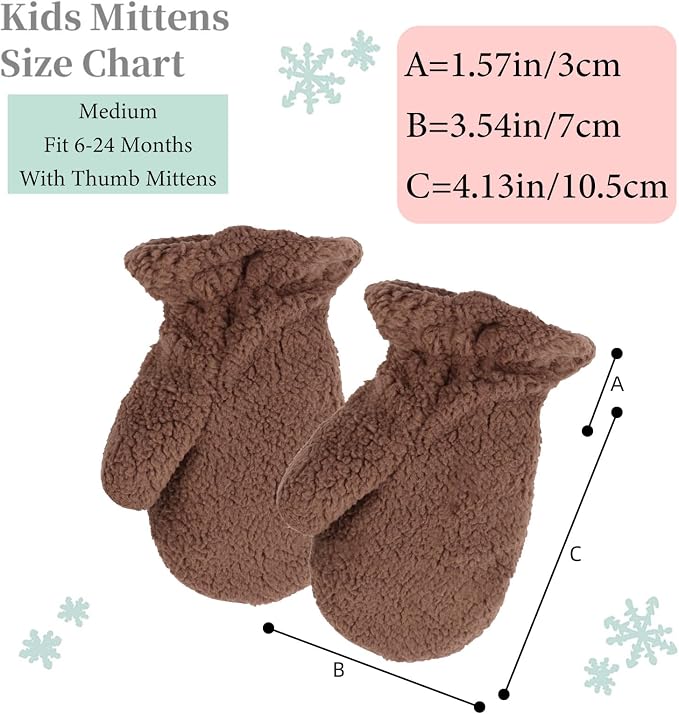 Zsedrut Baby Boys Winter Glove Warm Toddler Infant Girls Mittens Fleece Lined - Image 5
