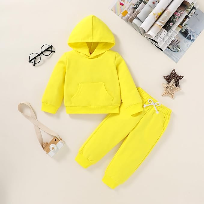 Happy Town Baby Fall Outfits for Girl Boy Long Sleeve Hoodie Top and Long - Image 2