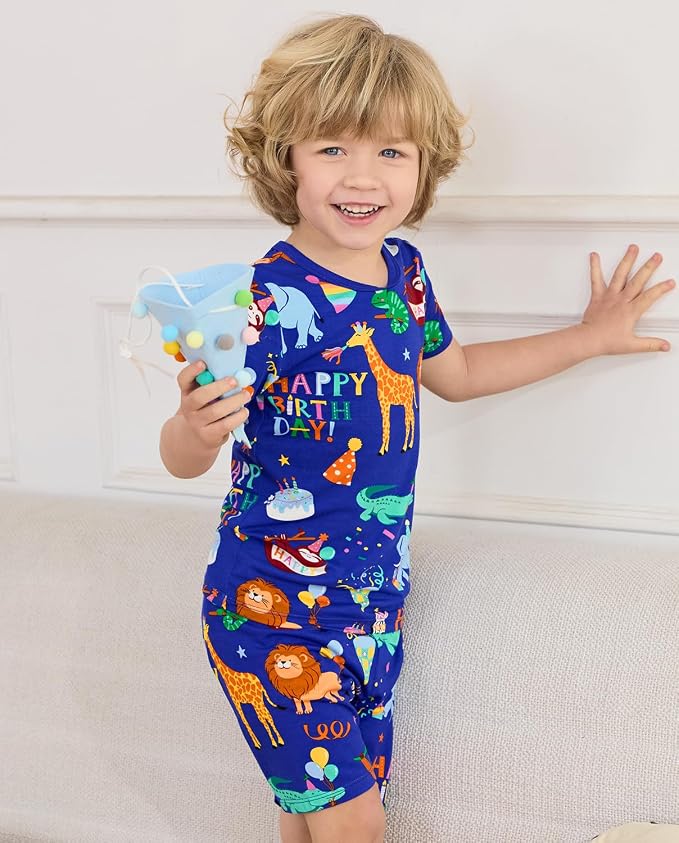 babee Reshinee Bamboo Viscose Toddler Boys Pajamas Set, Short Sleeve Kids - Image 7