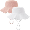 Konssy 2-Pack Muslin Baby Girl Sun Hats by Konssy