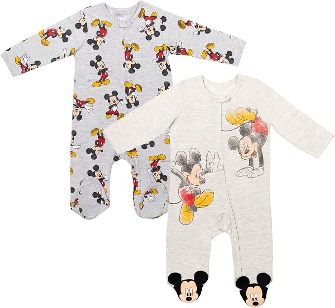 Disney Baby Boys' 2-Pack Footed One-Piece Sleep N' Play Newborn to Infant by Disney
