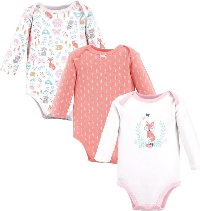 Hudson Baby Baby Girls' Cotton Long-sleeve Bodysuits 3-pack by HudsonBaby