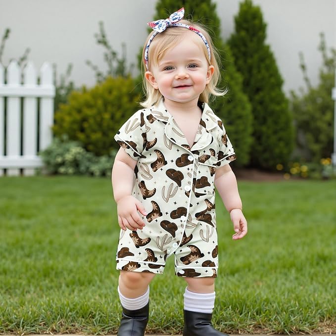 Balaflyie Newborn Summer Pajamas Baby Boy Girl Button Down Romper Cute Infant - Image 2