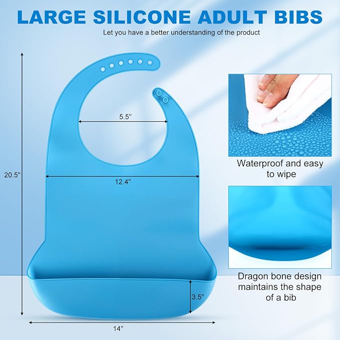 10 Pack Silicone Adult Bibs - Image 2