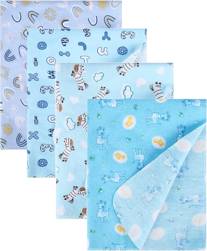 New Flannel Receiving Blankets 4 Pcs, Baby Swaddle Blankets, Infant Flannel by Unknown