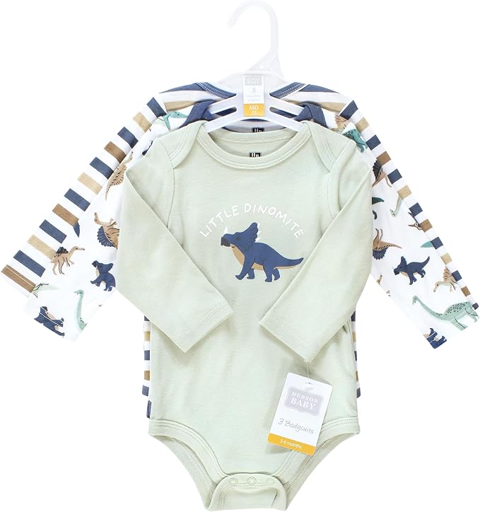 Hudson Baby baby-boys Cotton Long-sleeve Bodysuits 3-pack - Image 2
