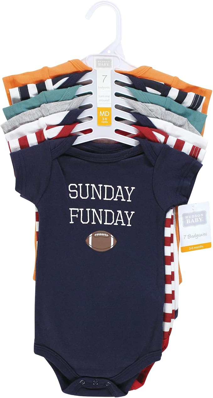 Hudson Baby Baby Boys' Cotton Bodysuits 7-pack - Image 2