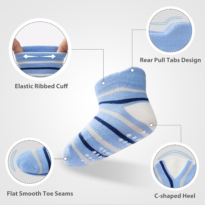BACSAC Baby Boys Girls Socks Non Slip Breathable Comfort Toddler Infant Ankle - Image 4