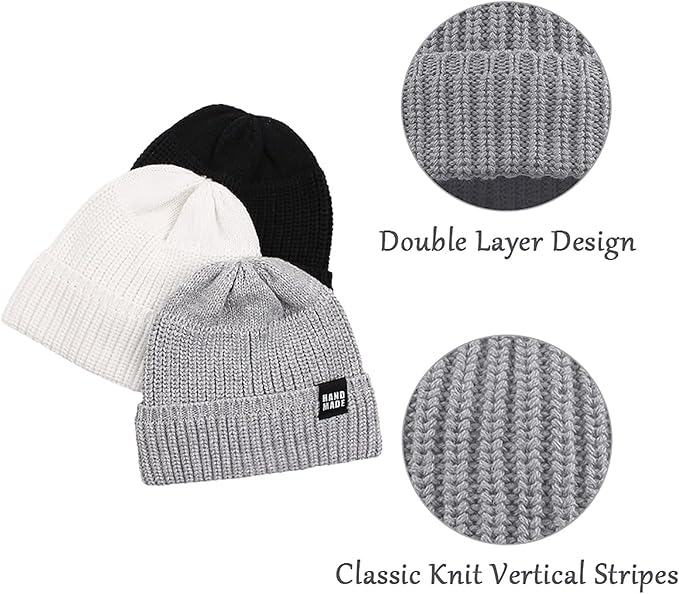 JANGANNSA Simple Knitted Baby Beanie Hip-Hop Boys Winter Hat Toddler Kids Bonnet for Girls 0-5Y