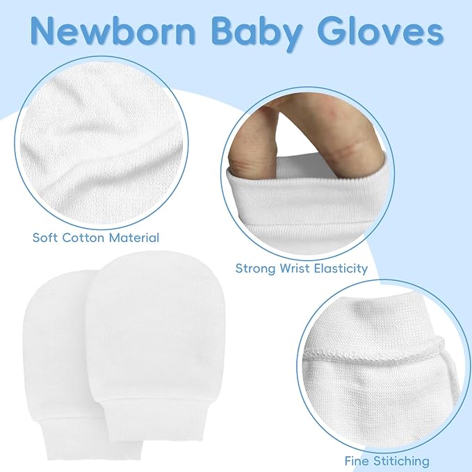 6 Pairs Baby Mittens No Scratch Mittens Infant Toddler Soft Gloves Essentials - Image 3