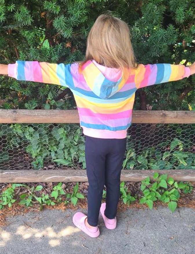 Baby Girl Zip-up Jacket Rainbow Unicorn Cotton Hoodie Sweatshirt Toddler Fall - Image 5