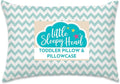 Little Sleepy Head Toddler Pillow with Pillowcase 13x18 - Kids Pillow for Sleeping - Better Neck Support Ergonomic Pillow and Toddler Pillowcase - Best Pillows for Kids (Chevron Teal)