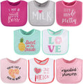 The Peanutshell Baby Girl Terry Bib Set of 8-100% Cotton, Absorbent Baby Bibs by ThePeanutshell