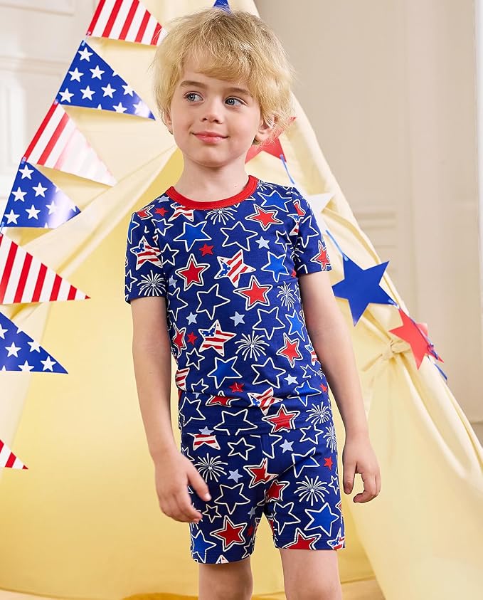 babee Reshinee Bamboo Viscose Toddler Boys Pajamas Set, Short Sleeve Kids - Image 8
