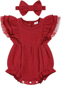 TITKKOP Ruffle Bubble Romper for Baby Girl | One-Piece Shorts Jumpsuit | Summer by TITKKOP