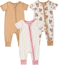 Aablexema Baby Short Sleeve Footless Pjs Zipper Romper 3-Pack | Soft Breathable by Aablexema