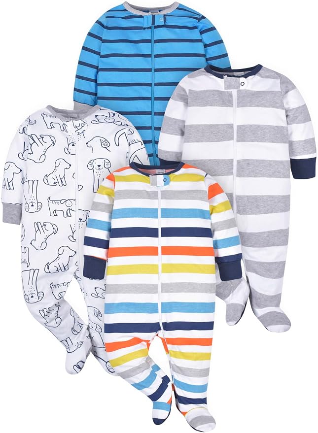 Onesies Brand Baby Boys' 4-pack Sleep 'N Play Footies by OnesiesBrand