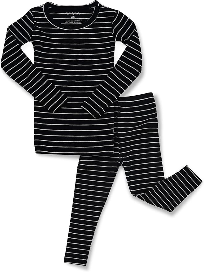 AVAUMA Stripe Pattern Baby Boys Girls Pajama Set Kids Toddler Snug fit Ribbed by AVAUMA