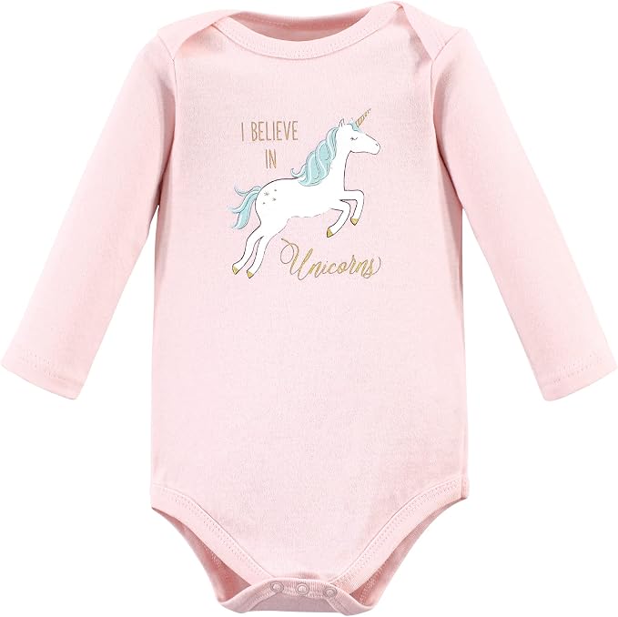 Hudson Baby Baby Girls' Cotton Long-sleeve Bodysuits 3-pack - Image 3