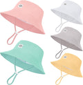 Cooraby 5 Pack Baby Sun Hat Adjustable Smile Bucket Hat Sun Protective Cap by Cooraby
