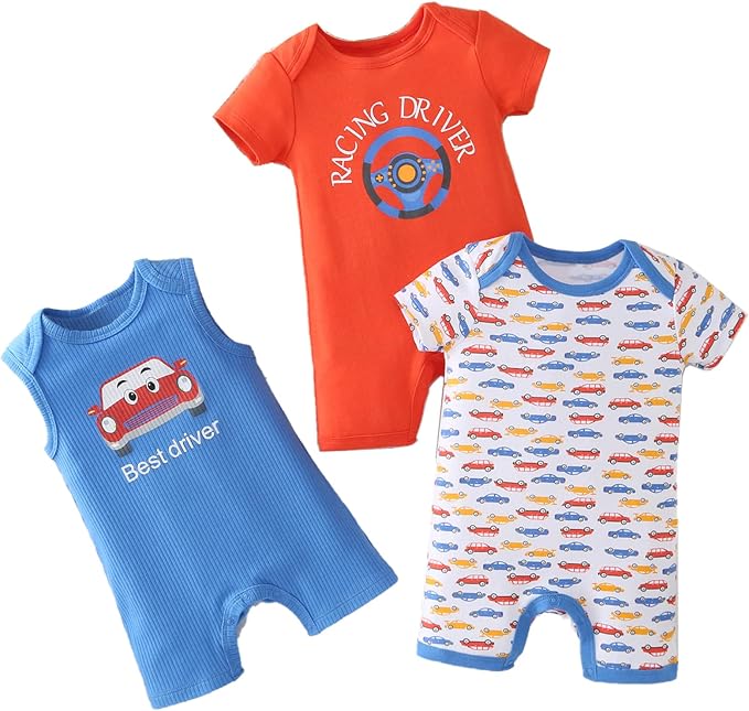 Baby Boys Romper Cotton Summer Infant Baby Boy Clothes | Short Sleeve Baby Boy by YOURDIARY