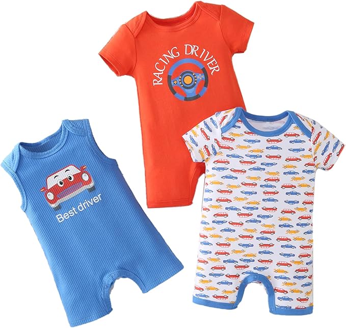 Baby Boys Romper Cotton Summer Infant Baby Boy Clothes | Short Sleeve Baby Boy by YOURDIARY