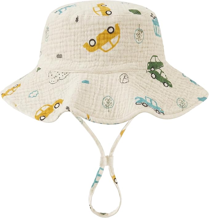 Muslin Baby Sun Hat Sun Protection Baby Toddler Bucket Hats by HONGTEYA