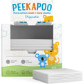 Peekapoo - Disposable Cotton Wash Cloths, Biodegradable, Baby Burp Cloths by PEEKAPOO