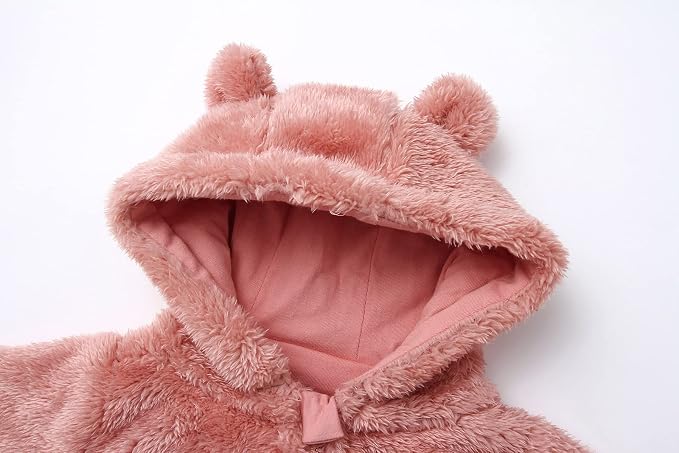 Baby Furry Jumpsuit Infant Bear Onesies Zipper Long Sleeve One-Piece Romper - Image 3