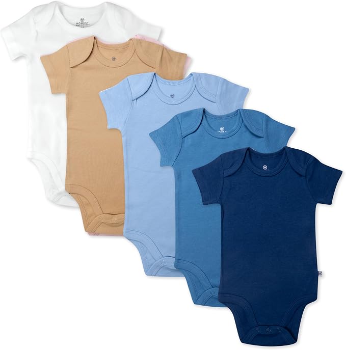 HonestBaby baby-girls 5-pack Short Sleeve Bodysuits One-piece 100% Organic by HonestBaby