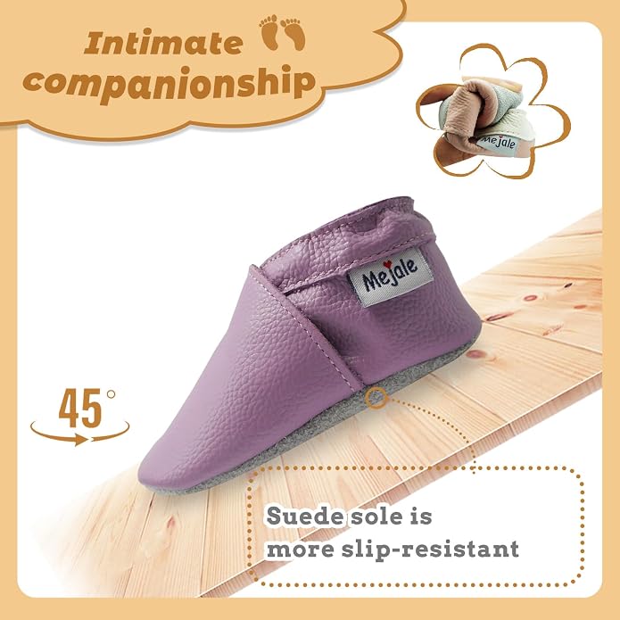 Mejale Baby Infant Toddler Shoes Slip-on Soft Sole Leather Moccasins Pre-Walkers - Image 3