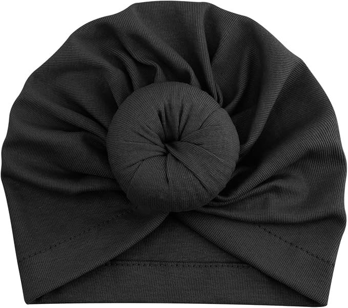 DRESHOW BQUBO 5 Pieces Newborn Baby Turban Hats Bow Baby Infant Beanie - Image 6