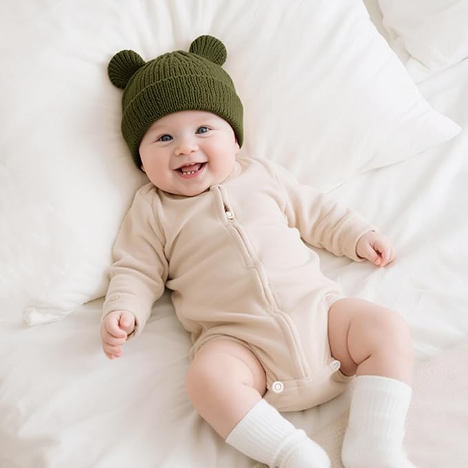 Hadetoto Cotton Baby Beanie Winter Knitted Hat - Image 2