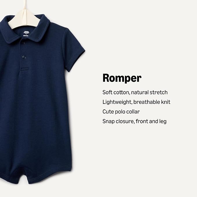 Amazon Essentials x Sofia Grainge Baby Boys' Short Sleeve Cotton Romper - Image 3