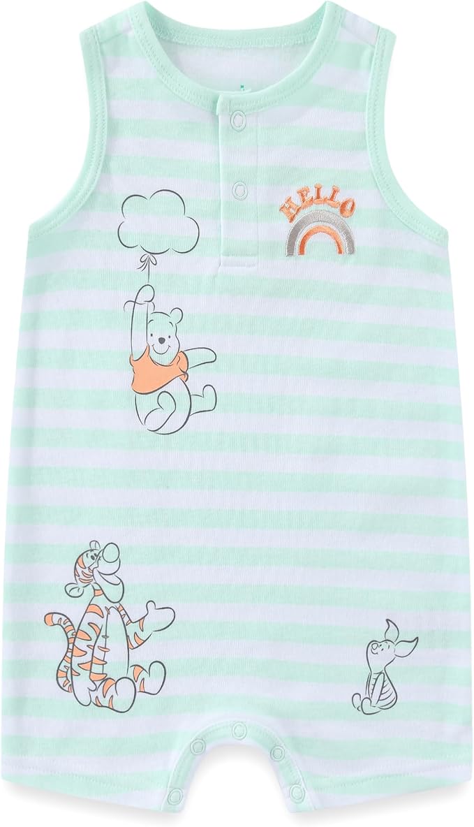 Disney Cars Pooh Mickey Stitch Baby Boys 2 Pack Romper - Image 3