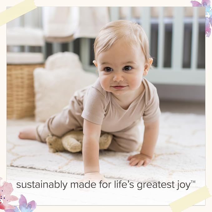 Burt Bees - 6Pk Baby Girl Organic Cotton Bodysuit & Pant Set, Ranunculus - Image 9