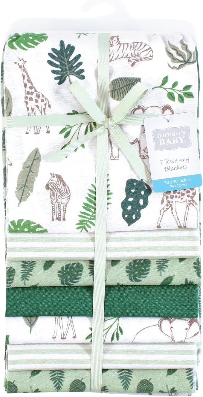 Hudson Baby Unisex Baby Cotton Flannel Receiving Blankets Bundle, One Size - Image 2