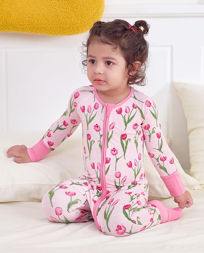 babee Reshinee Viscose Derived from Bamboo Baby Footie Pajamas Convertible - Image 8