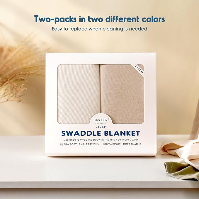 2 Pack Newborn Swaddle Blanket, Ultra Soft Stretchy Jersey Knit Extra Large - Image 7