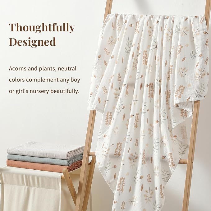 POMISO Muslin Swaddle Blankets for Boys & Girls, Newborn Receiving Blankets - Image 4