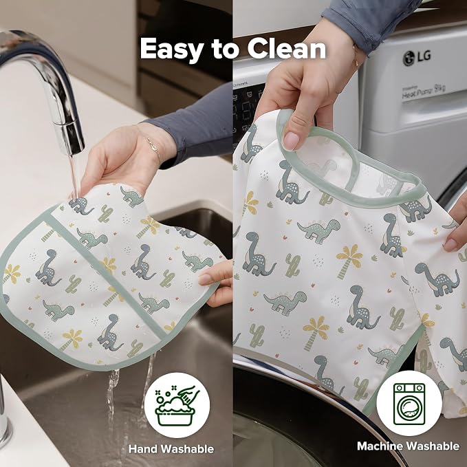 haakaa Waterproof Baby Bibs for Eating 2pcs for 6-24M - Image 8