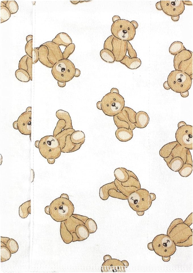 Luvable Friends Hudson Baby Flannel Burp Cloths 7pk, Cuddle Bears - Image 2