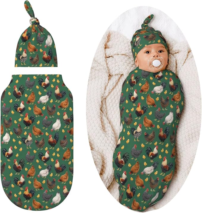 Rooster Swaddle Blankets Soft Receiving Blanket Baby Swaddle Wrap by Figtihw