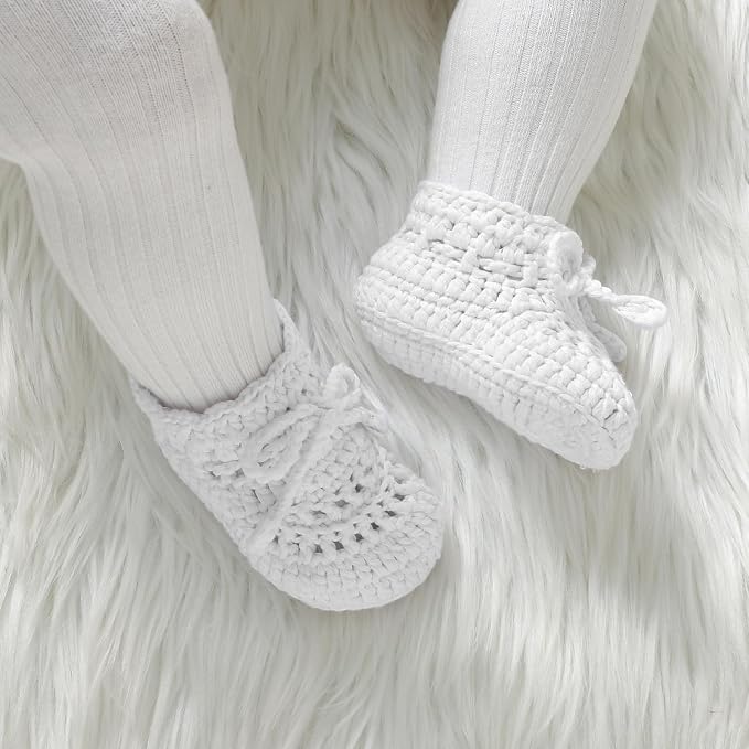 Hadetoto Baby Booties Hand Crochet Knit Cotton Bootie | Soft, Newborn First - Image 4
