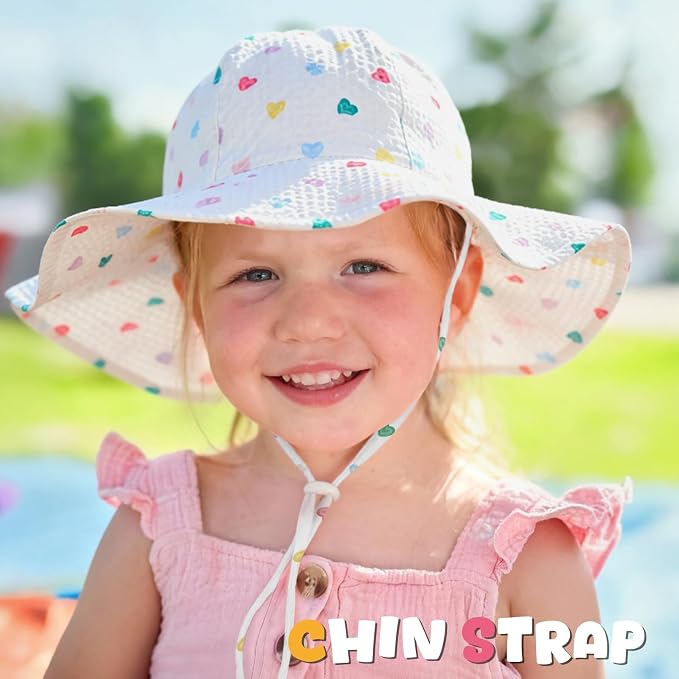 HONGTEYA Baby Sun Hat Wide Brim Adjustable Toddler Beach Bucket Hat | Soft - Image 4