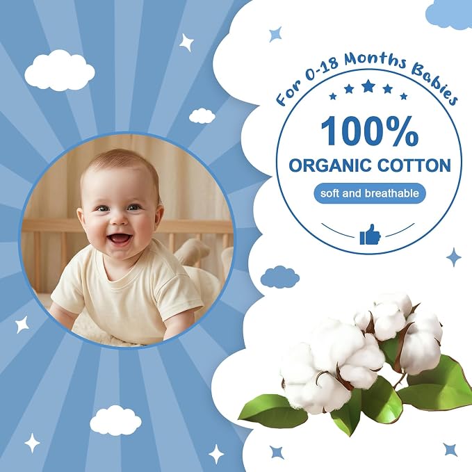 Bafeicao Baby Boy Girl Bubble Romper Infant Toddler T-Shirt Bodysuit | Organic - Image 2
